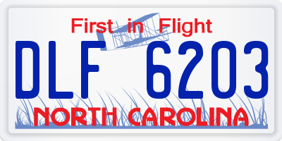 NC license plate DLF6203