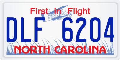 NC license plate DLF6204