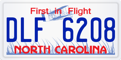 NC license plate DLF6208