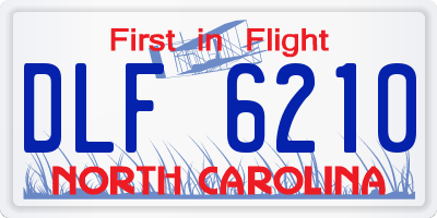 NC license plate DLF6210