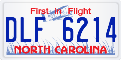 NC license plate DLF6214