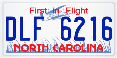 NC license plate DLF6216