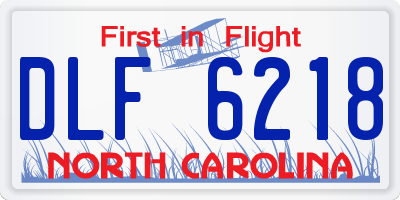 NC license plate DLF6218