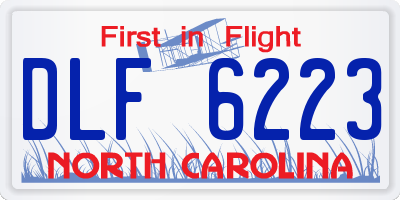 NC license plate DLF6223