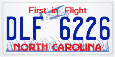 NC license plate DLF6226
