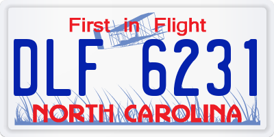 NC license plate DLF6231