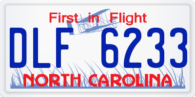 NC license plate DLF6233