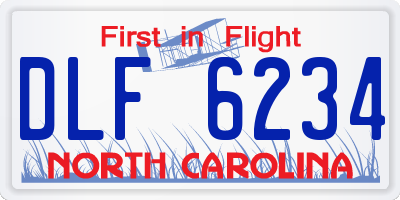 NC license plate DLF6234