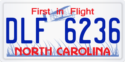 NC license plate DLF6236
