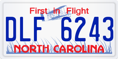 NC license plate DLF6243