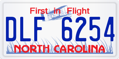 NC license plate DLF6254