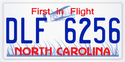NC license plate DLF6256