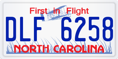 NC license plate DLF6258