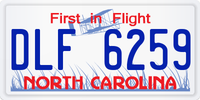 NC license plate DLF6259