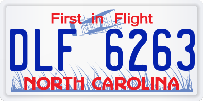 NC license plate DLF6263
