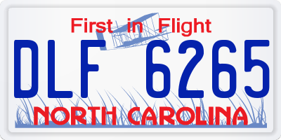 NC license plate DLF6265