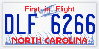NC license plate DLF6266