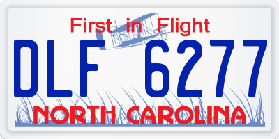 NC license plate DLF6277