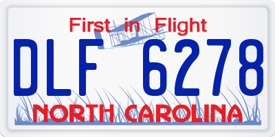 NC license plate DLF6278