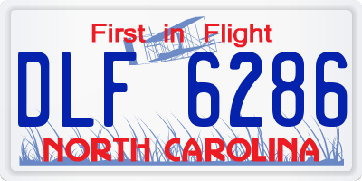 NC license plate DLF6286