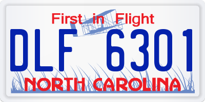 NC license plate DLF6301