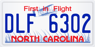 NC license plate DLF6302