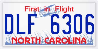 NC license plate DLF6306