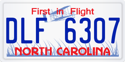 NC license plate DLF6307