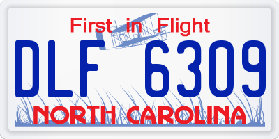 NC license plate DLF6309