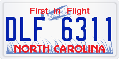 NC license plate DLF6311