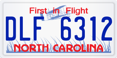 NC license plate DLF6312
