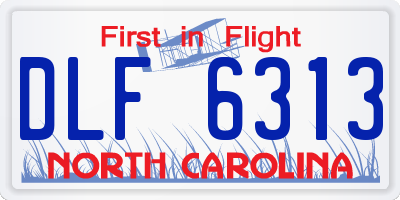 NC license plate DLF6313