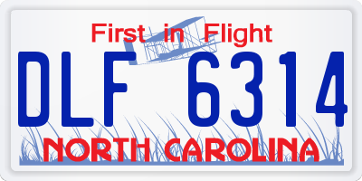 NC license plate DLF6314