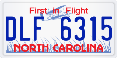 NC license plate DLF6315