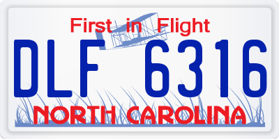 NC license plate DLF6316