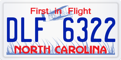 NC license plate DLF6322