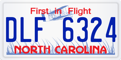 NC license plate DLF6324