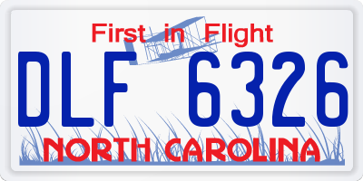 NC license plate DLF6326