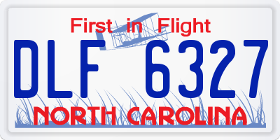 NC license plate DLF6327