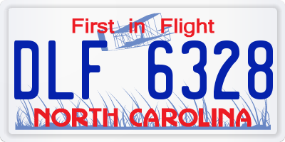 NC license plate DLF6328