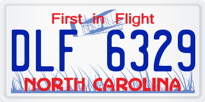 NC license plate DLF6329
