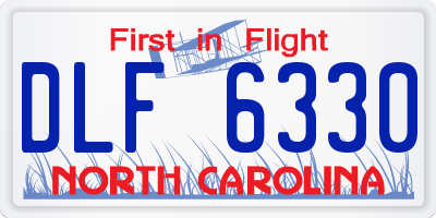 NC license plate DLF6330