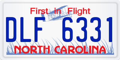 NC license plate DLF6331