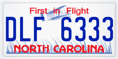 NC license plate DLF6333