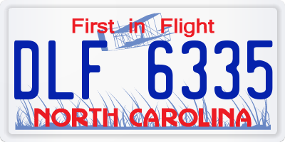 NC license plate DLF6335