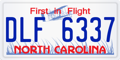 NC license plate DLF6337