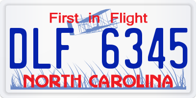NC license plate DLF6345