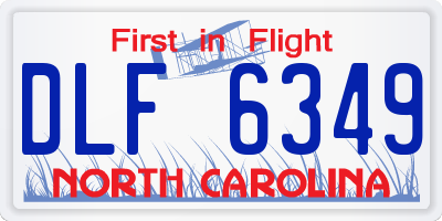 NC license plate DLF6349