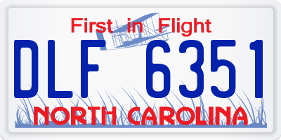 NC license plate DLF6351