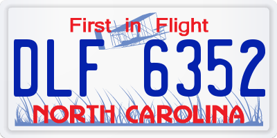 NC license plate DLF6352